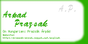 arpad prazsak business card